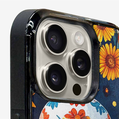 iPhone 16 Pro Case — Sunflower Skulls Print Custom, Original Design Phone Case