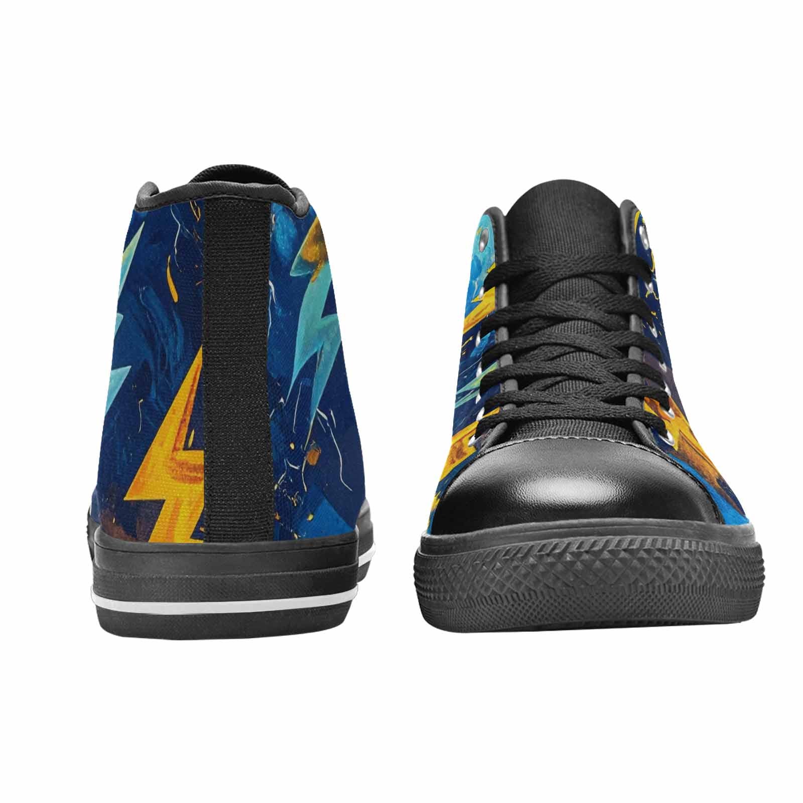 MEN'S Lightning Bolt High Top Canvas Vibrant Chaos Sneakers