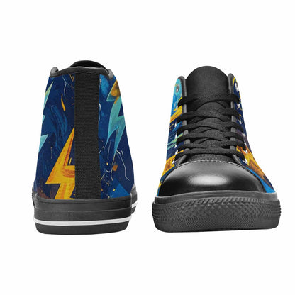 MEN'S Lightning Bolt High Top Canvas Vibrant Chaos Sneakers