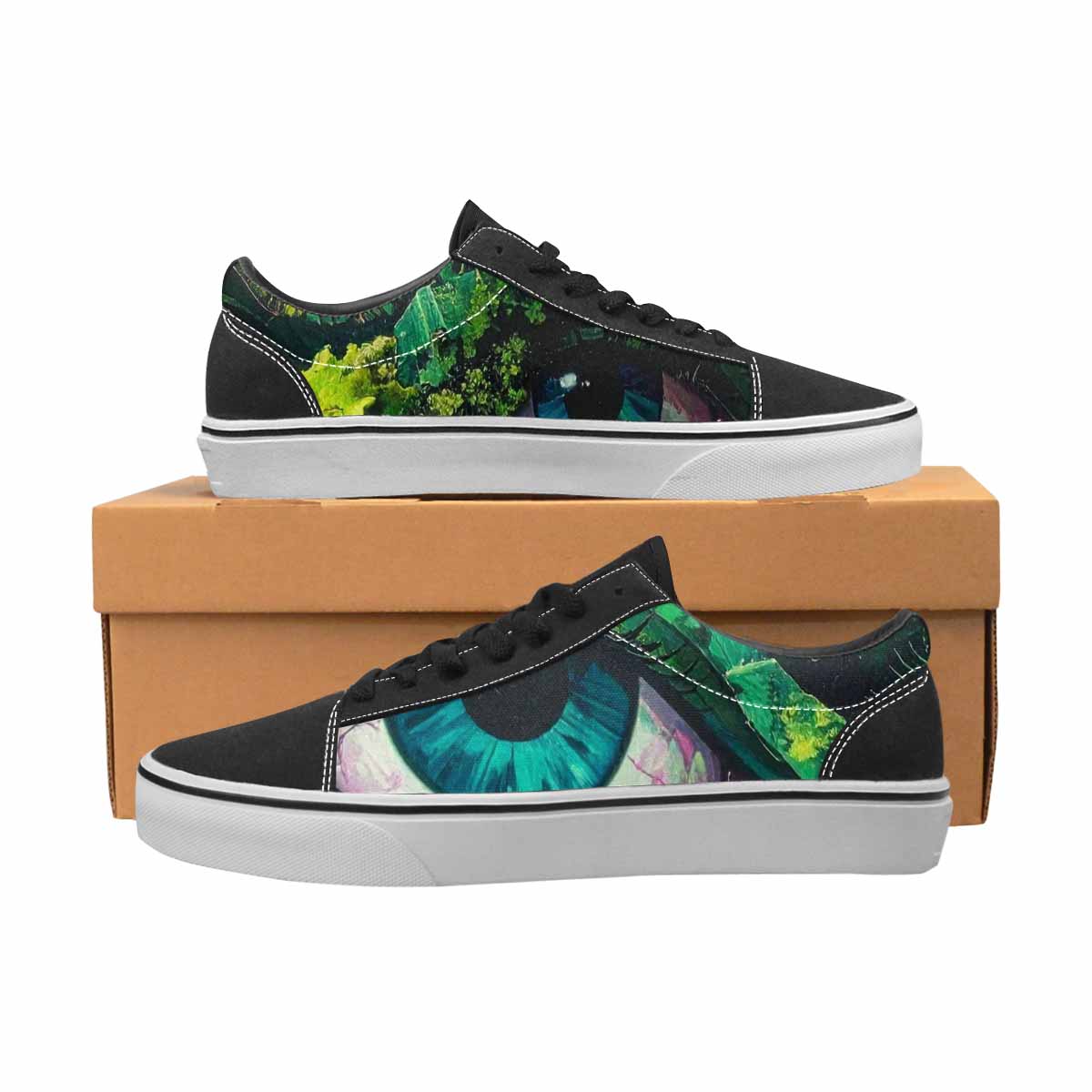 WOMEN'S Reptile Eye Cartoon Canvas Lace-Up Vibrant Chaos Sneakers
