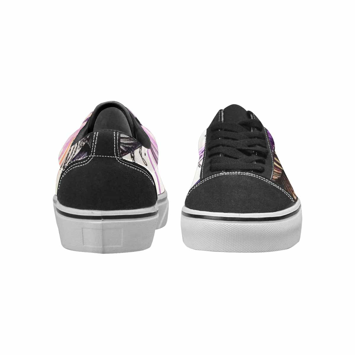 WOMEN'S Rainbow Drip Mushrooms Lace-Up Canvas Cottagecore Sneakers