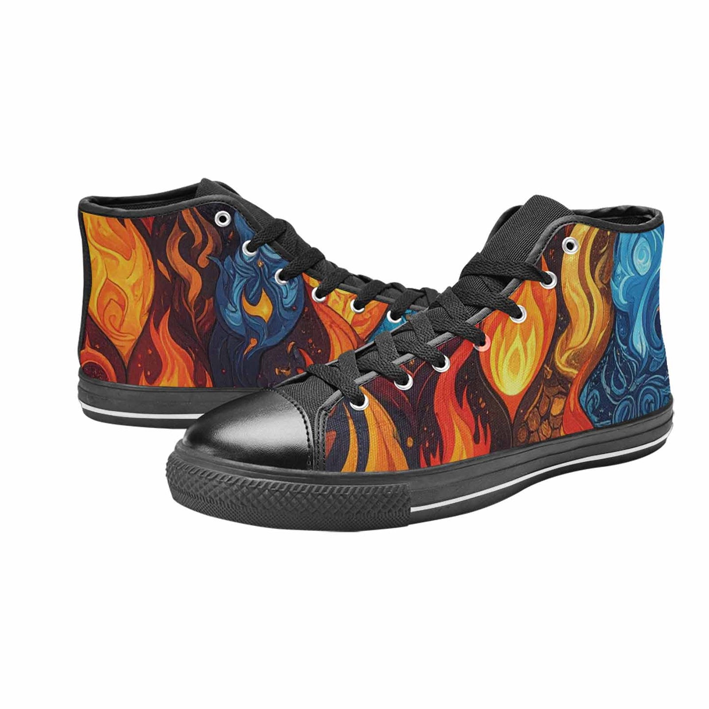 WOMEN'S Fire Flame High Top Canvas Y2K Sneakers