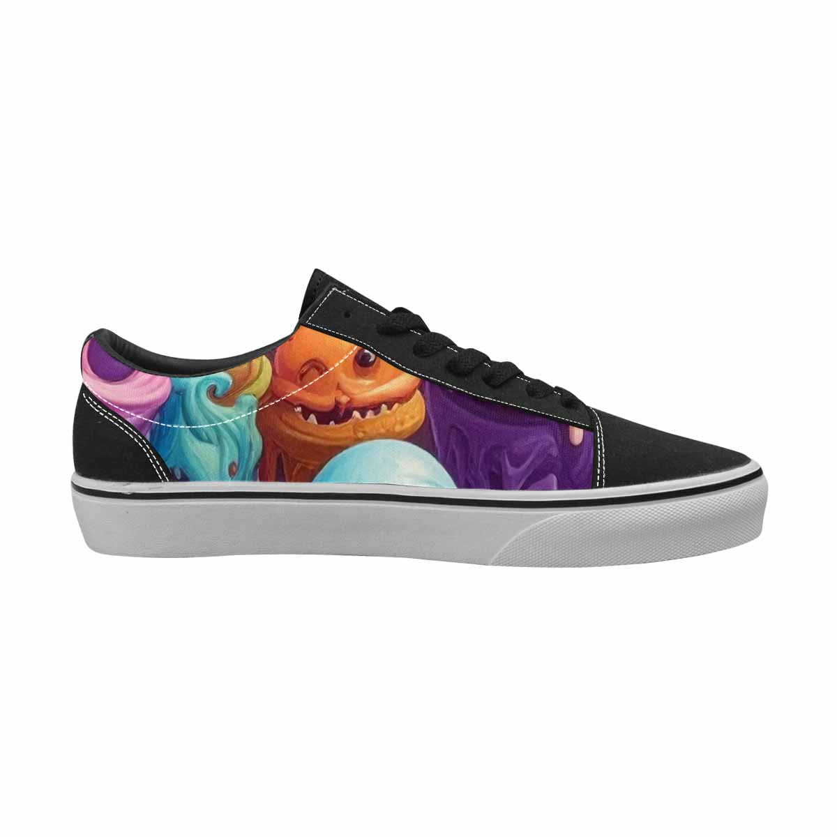 WOMEN'S Melting Ice Cream Monster Lace-Up Canvas Dark Academia Custom Sneakers