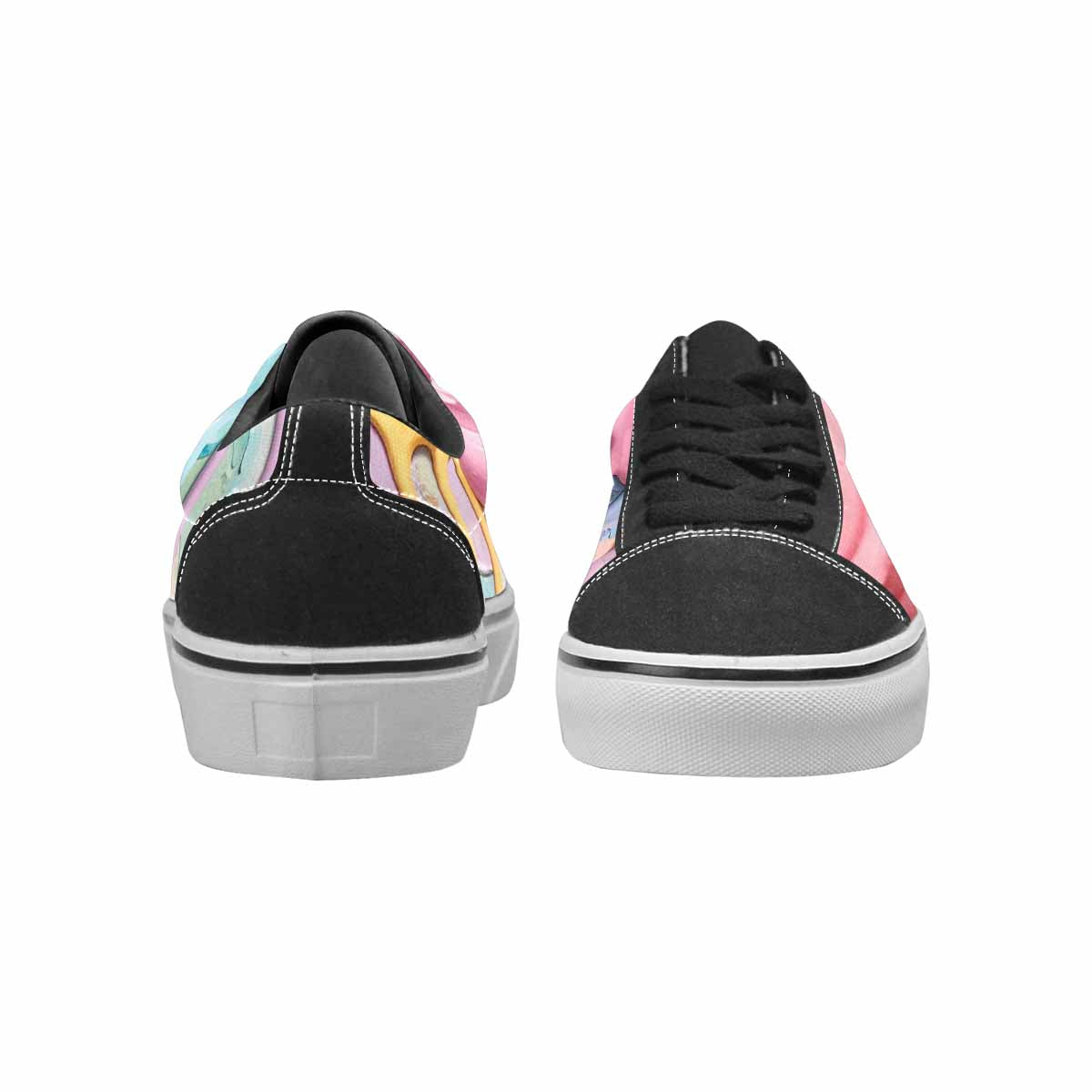 WOMEN'S Soft Serve Swirl Monster Characters Canvas Lace-Up Neon Fantasy Custom Shoes
