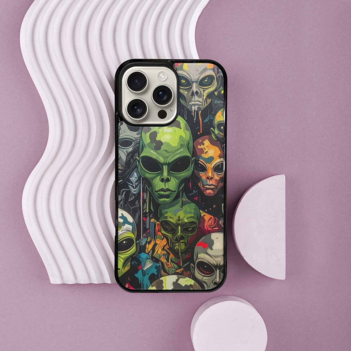 iPhone 16 Pro Max Case — Aliens Camo Aliens Pattern Hundreds Of, Customized Protective Case