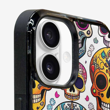 iPhone 16 Case — Vibrant Skull Seamless, Custom Print Case Cover