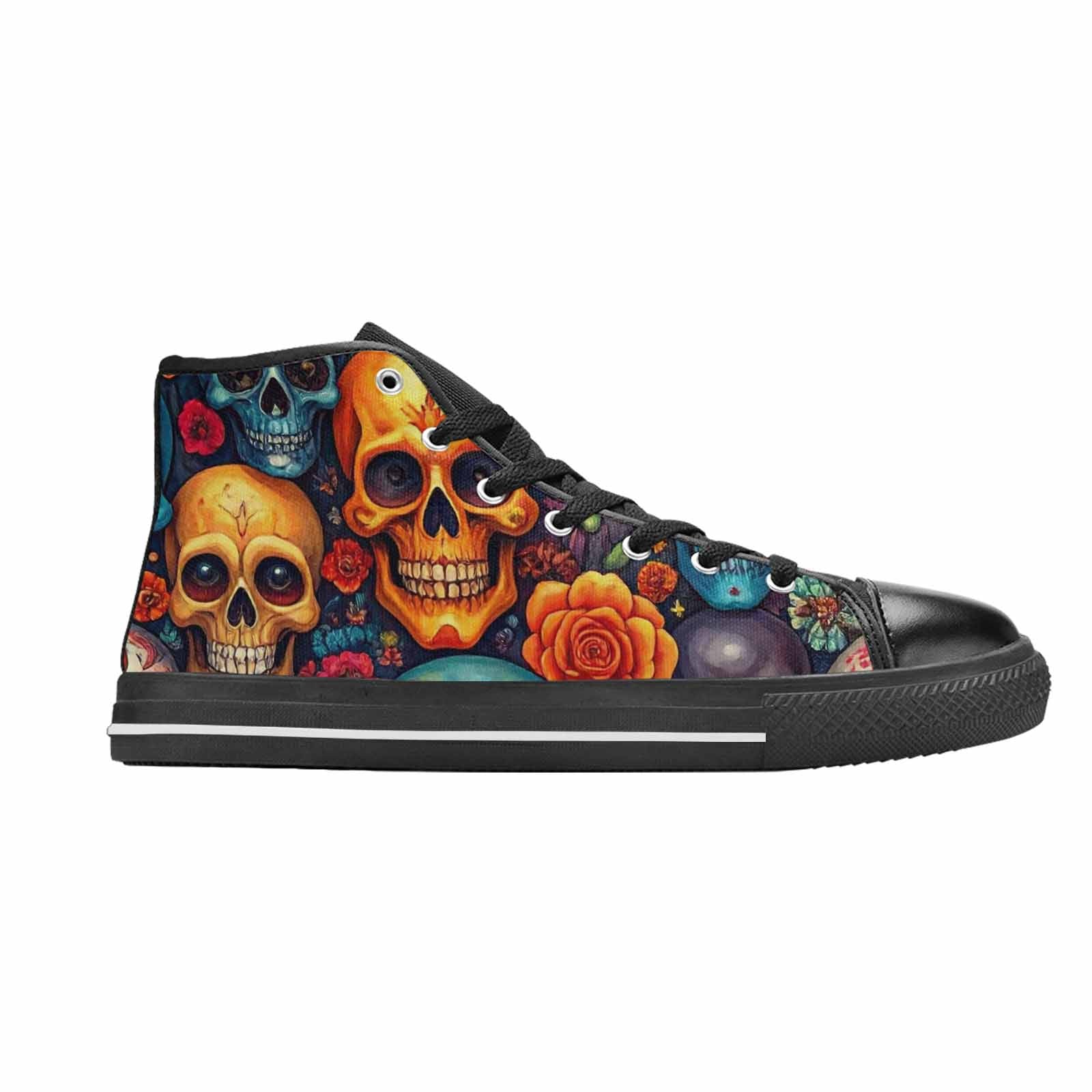 WOMEN'S Skull High Top Canvas Y2K Custom Sneakers