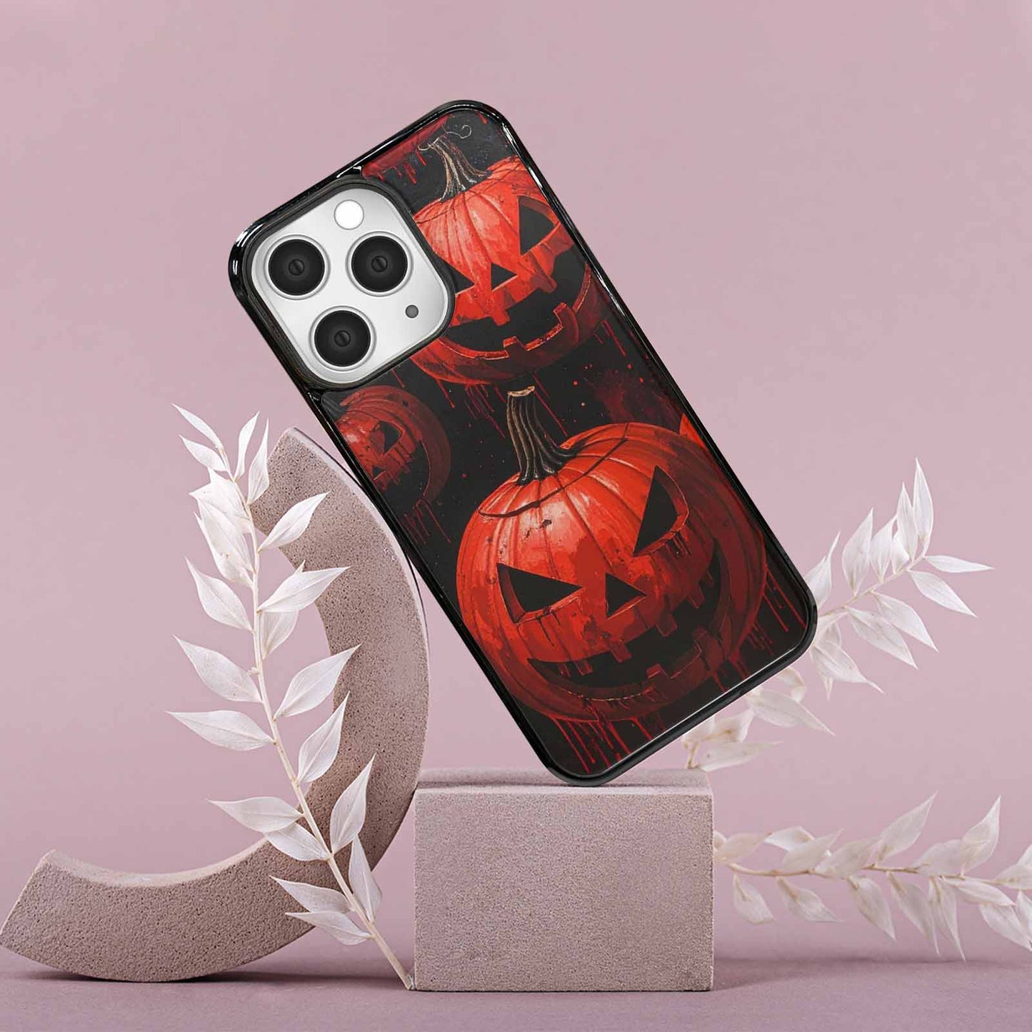 iPhone 15 Pro Max Case — Bloody Pumpkin Face Custom, Custom Designed Case Cover