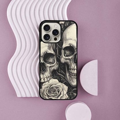 iPhone 16 Pro Max Case — 20 Skulls Overlapping Seamless Tileable Pattern, Unique Phone Case Design