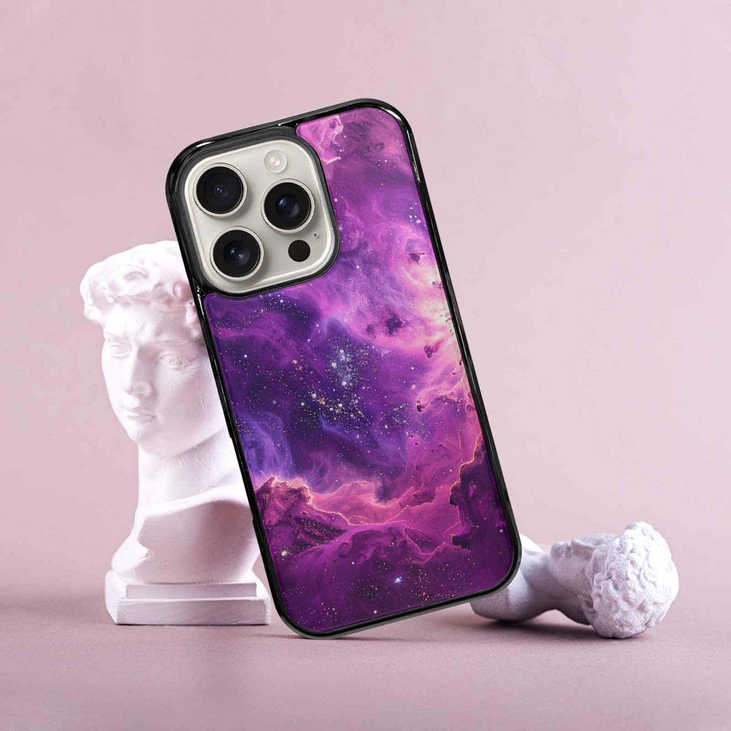 iPhone 16 Pro Case — Purple Color Tones Nebula Texture With, Customized Protective Case