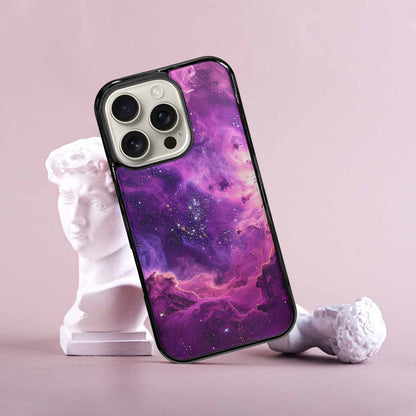 iPhone 16 Pro Case — Purple Color Tones Nebula Texture With, Customized Protective Case