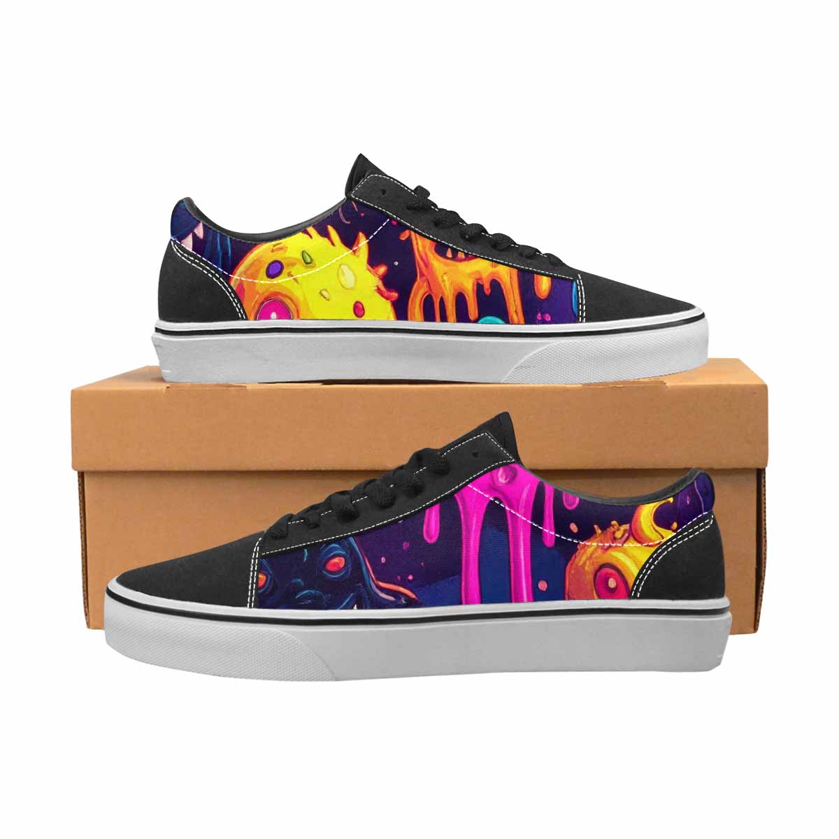 WOMEN'S Ice Cream Monsters  Lace-Up Canvas Dark Academia Sneakers