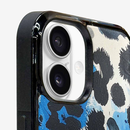 iPhone 16 Plus Case — Animal Print Black Blue Ink Animal, Custom Art Phone Cover
