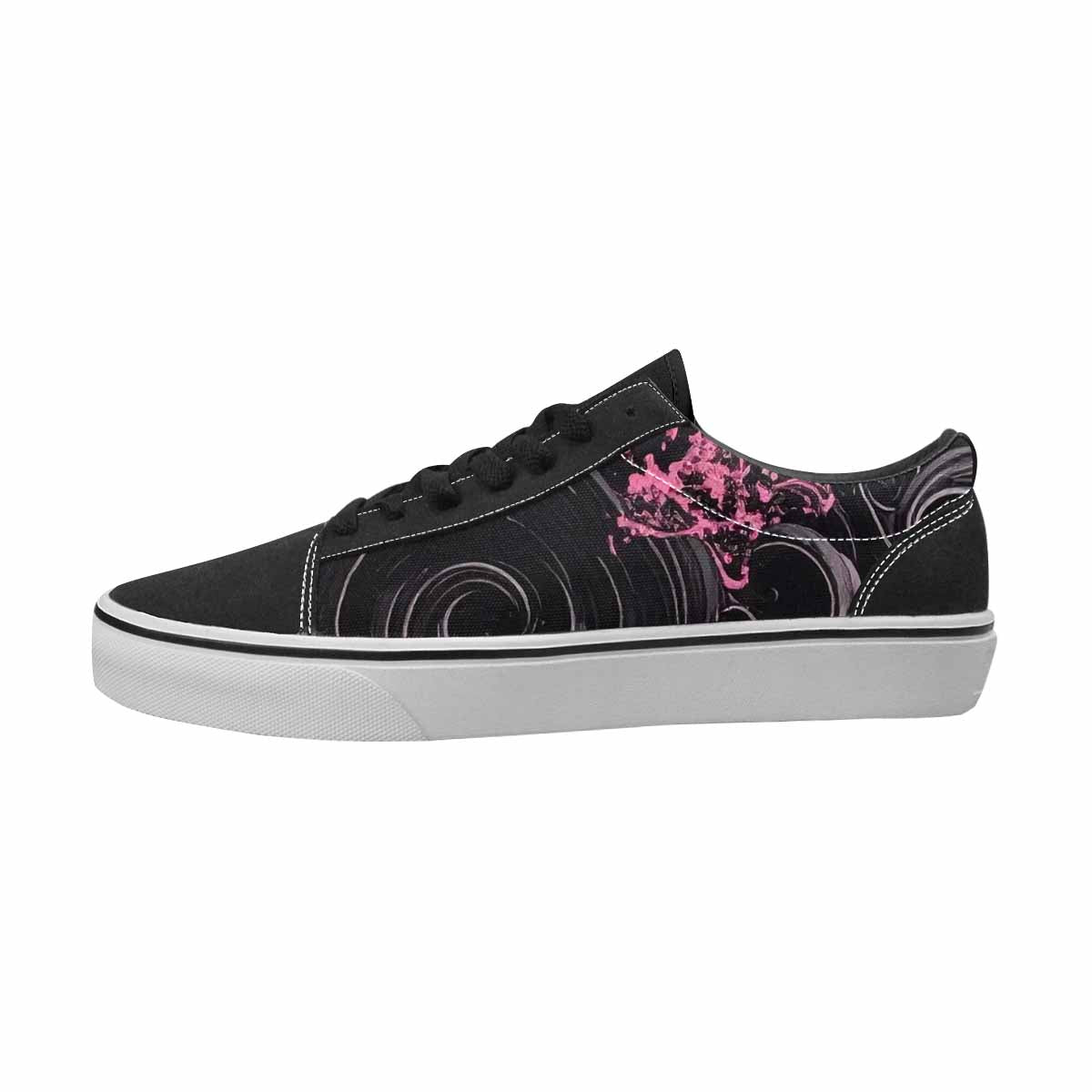MEN'S Van Gogh Black & Pink Ink Canvas Boutique Kaleidoscope Custom Sneakers