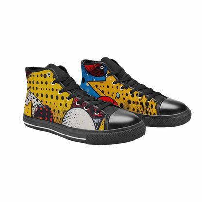 WOMEN'S Comic Book Halftone High Top Canvas Surreal Shoes