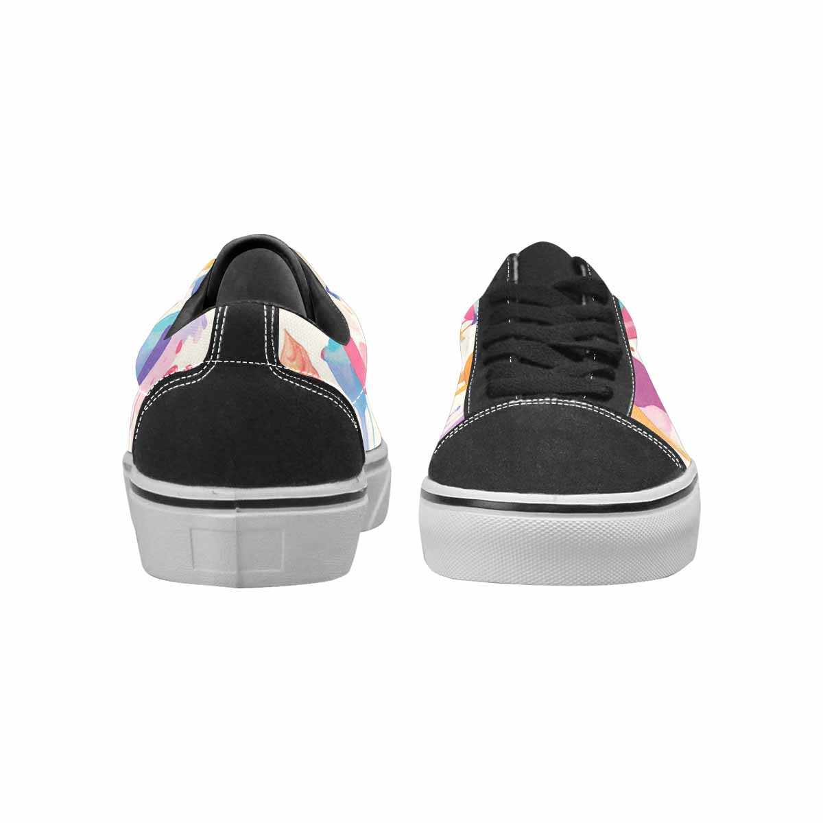 WOMEN'S Ice Cream Motif Ice Lace-Up Canvas Vibrant Chaos Custom Sneakers