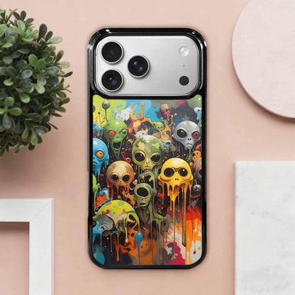 iPhone 17 Pro Max Case — Aliens Camomelting Aliens Patt Alien Scifi, Custom Phone Case
