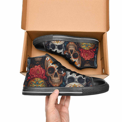 MEN'S Skull High Top Canvas Aesthetic Custom Sneakers