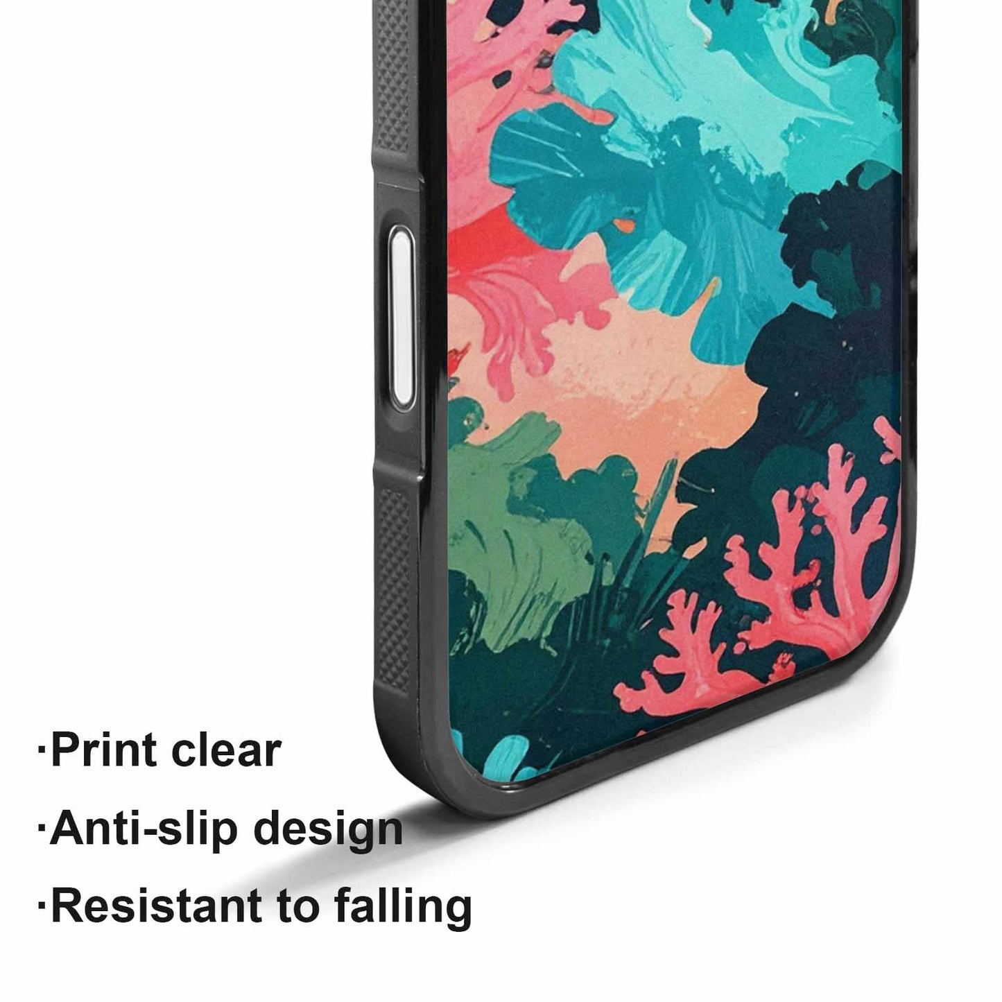 iPhone 17 Case — Camo Coral Turquoise Camo, Customized Protective Case