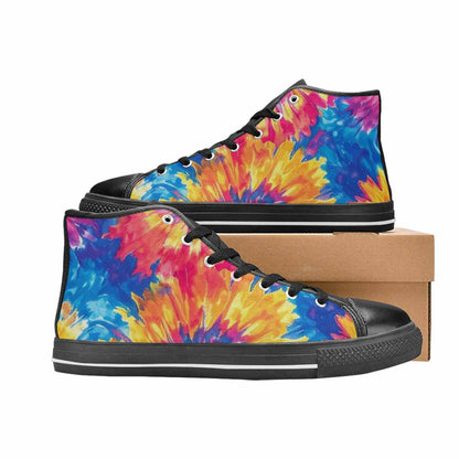 MEN'S Tie Dye Swirl High Top Canvas Aesthetic Custom Sneakers