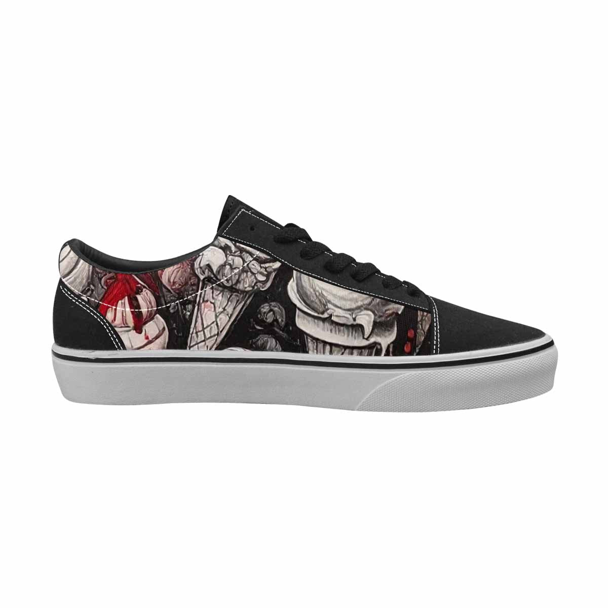 WOMEN'S Ice Cream Motif Lace-Up Canvas Dreamlike Custom Shoes