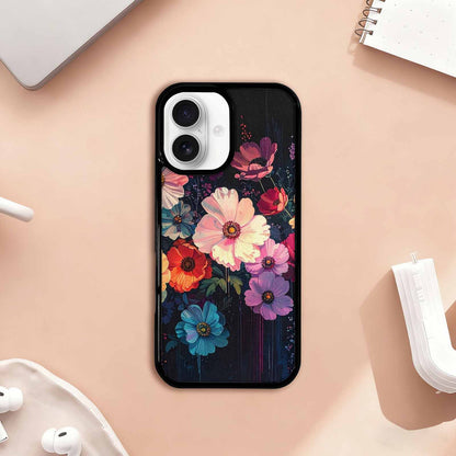 iPhone 17 Case — Shadowy Glitch Floral Pattern Floral, Customized Protective Case