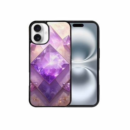iPhone 16 Plus Case — Amethyst Crystal Art Pattern Personalized Phone, Unique Phone Case Design