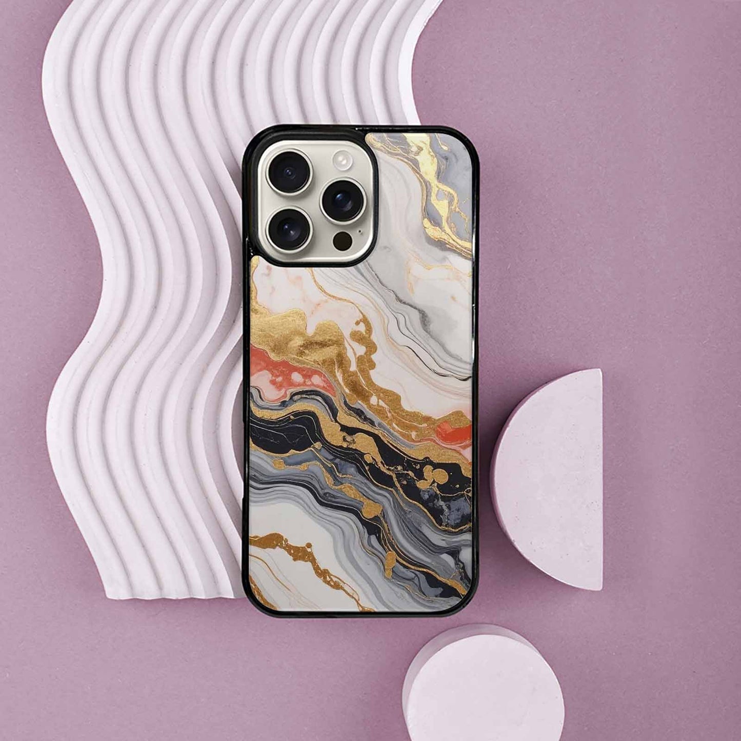 iPhone 16 Pro Max Case — Marble Vein Marble Veins Pattern Hundreds, Custom Printed Phone Case