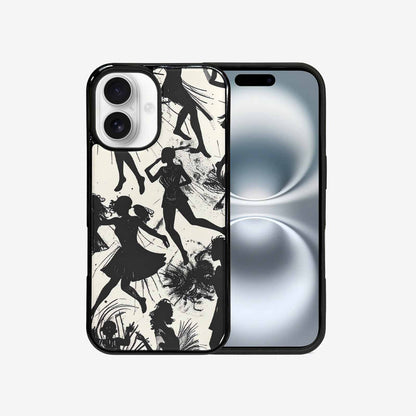 iPhone 16 Case — Bold Dancing Figure Line Art Pattern, Personalized Phone Case