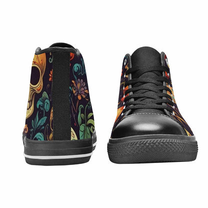 WOMEN'S Mushrooms And Skulls High Top Canvas Aesthetic Shoes
