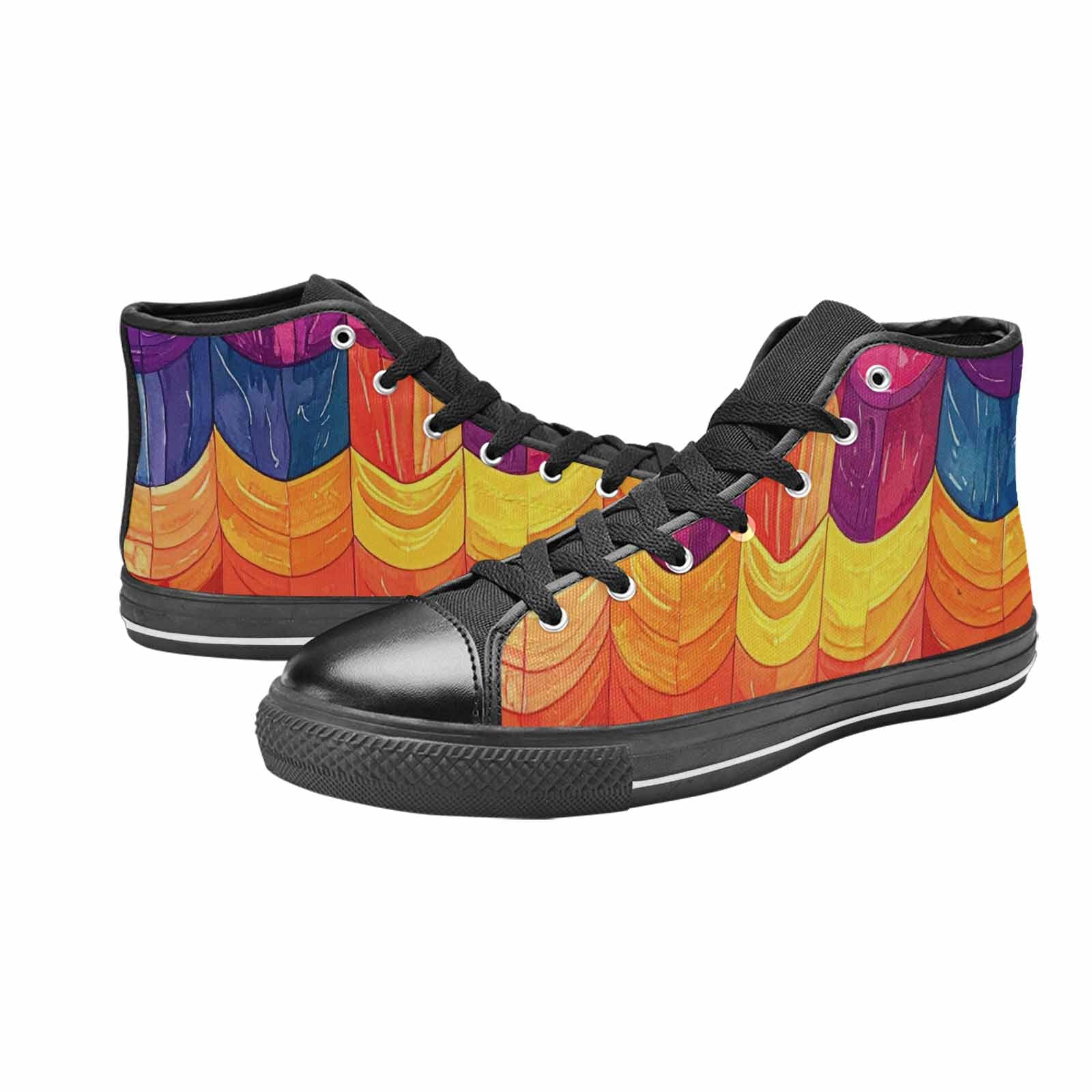 MEN'S Transgender Flag Color High Top Canvas Vivid Custom Sneakers