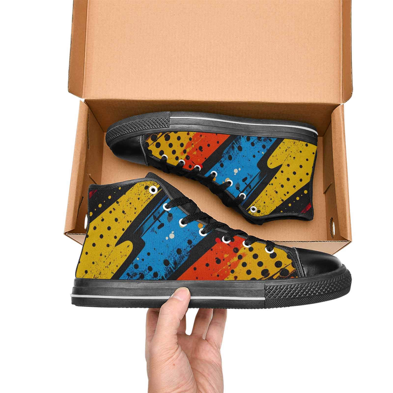 WOMEN'S Comic Book Halftone High Top Canvas Y2K Sneakers
