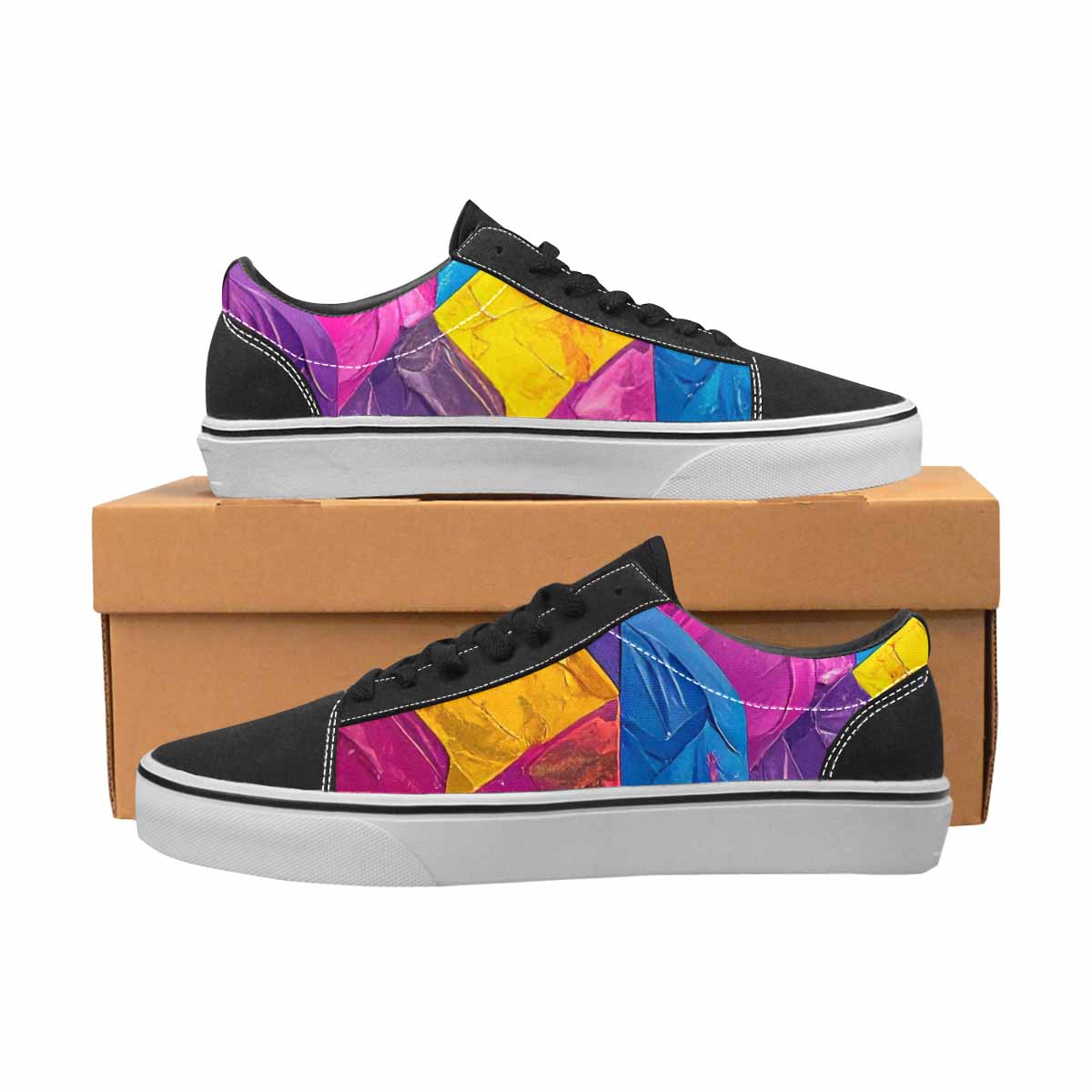 MEN'S Pansexual Flag Color Canvas Lace-Up Aesthetic Sneakers
