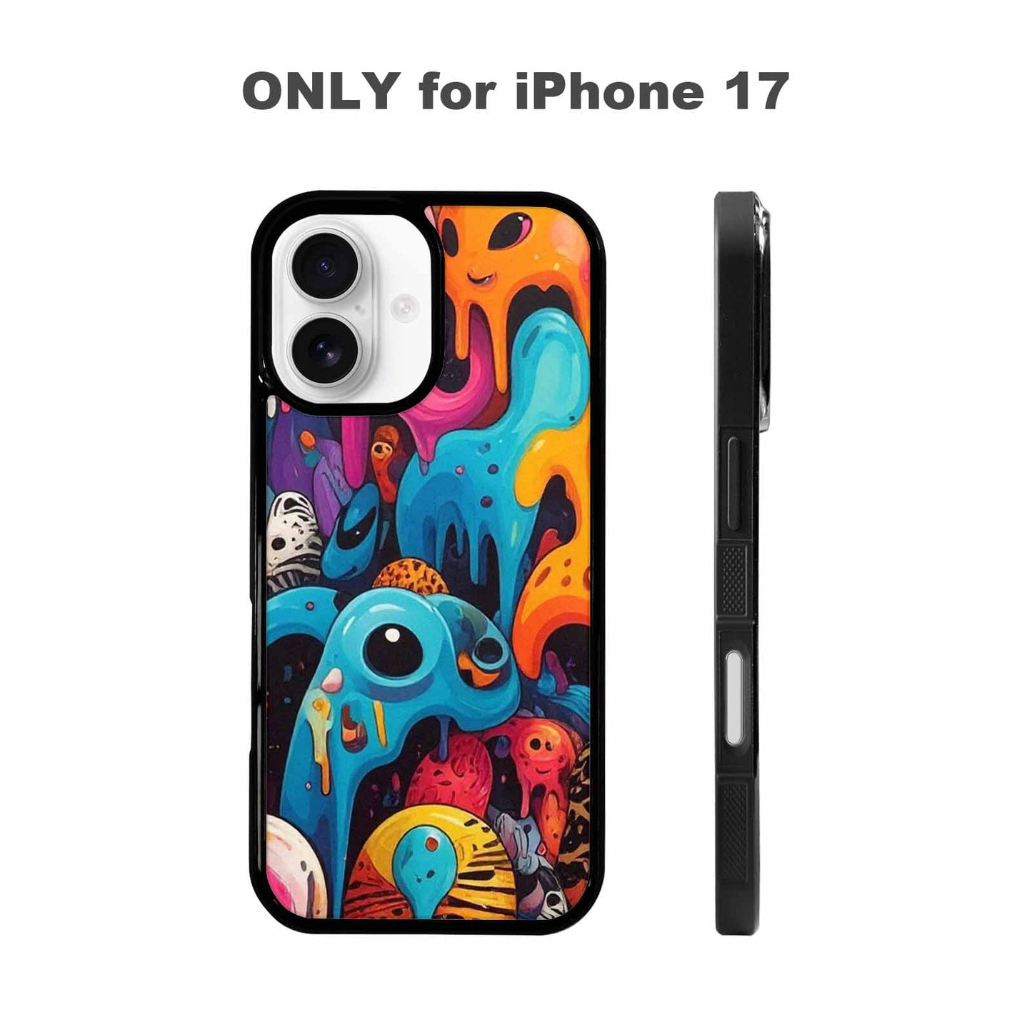 iPhone 17 Case — Melting Aliens Pattern Alien Scifi, Original Design Phone Case