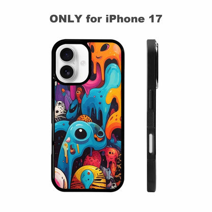 iPhone 17 Case — Melting Aliens Pattern Alien Scifi, Original Design Phone Case