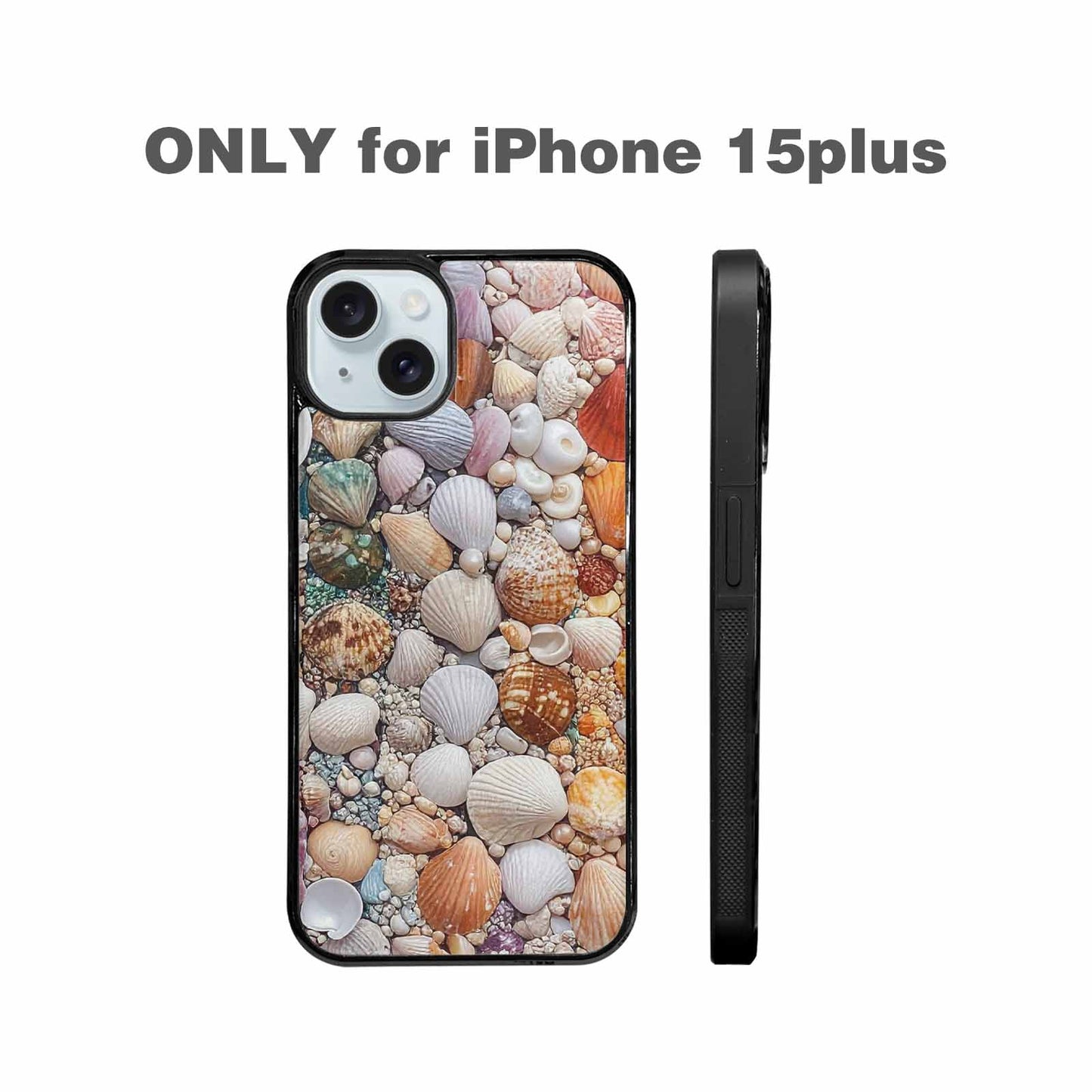 iPhone 15 Plus Case — Seashell Collage Seashell Collage Pattern Hundreds, Customized Protective Case