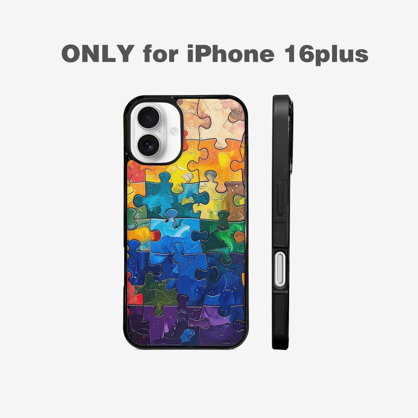 iPhone 16 Plus Case — Autism Puzzle Pieces Puzzle Piece Pattern, Customized Protective Case