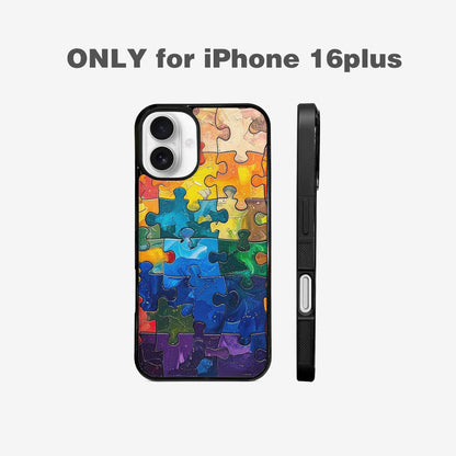 iPhone 16 Plus Case — Autism Puzzle Pieces Puzzle Piece Pattern, Customized Protective Case