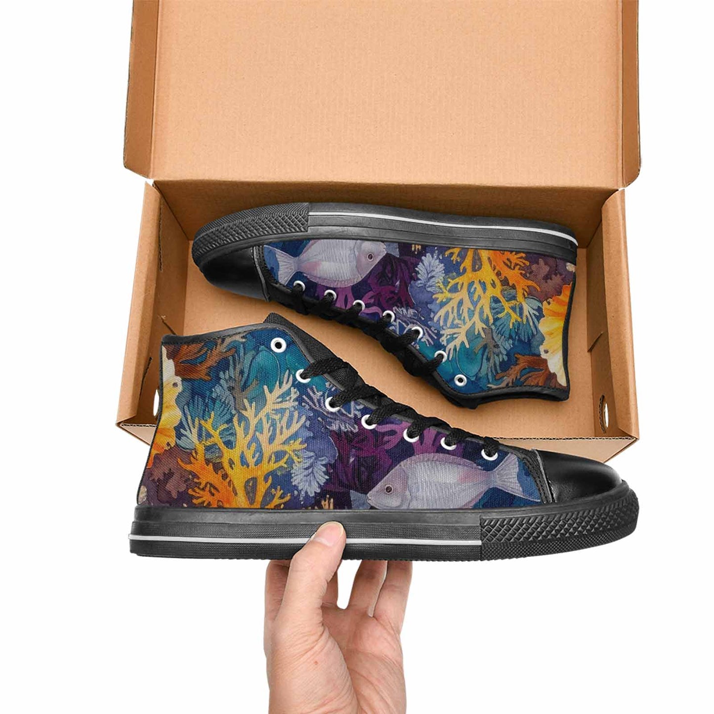 WOMEN'S Fish Scale Coral High Top Canvas Dreamcore Shoes