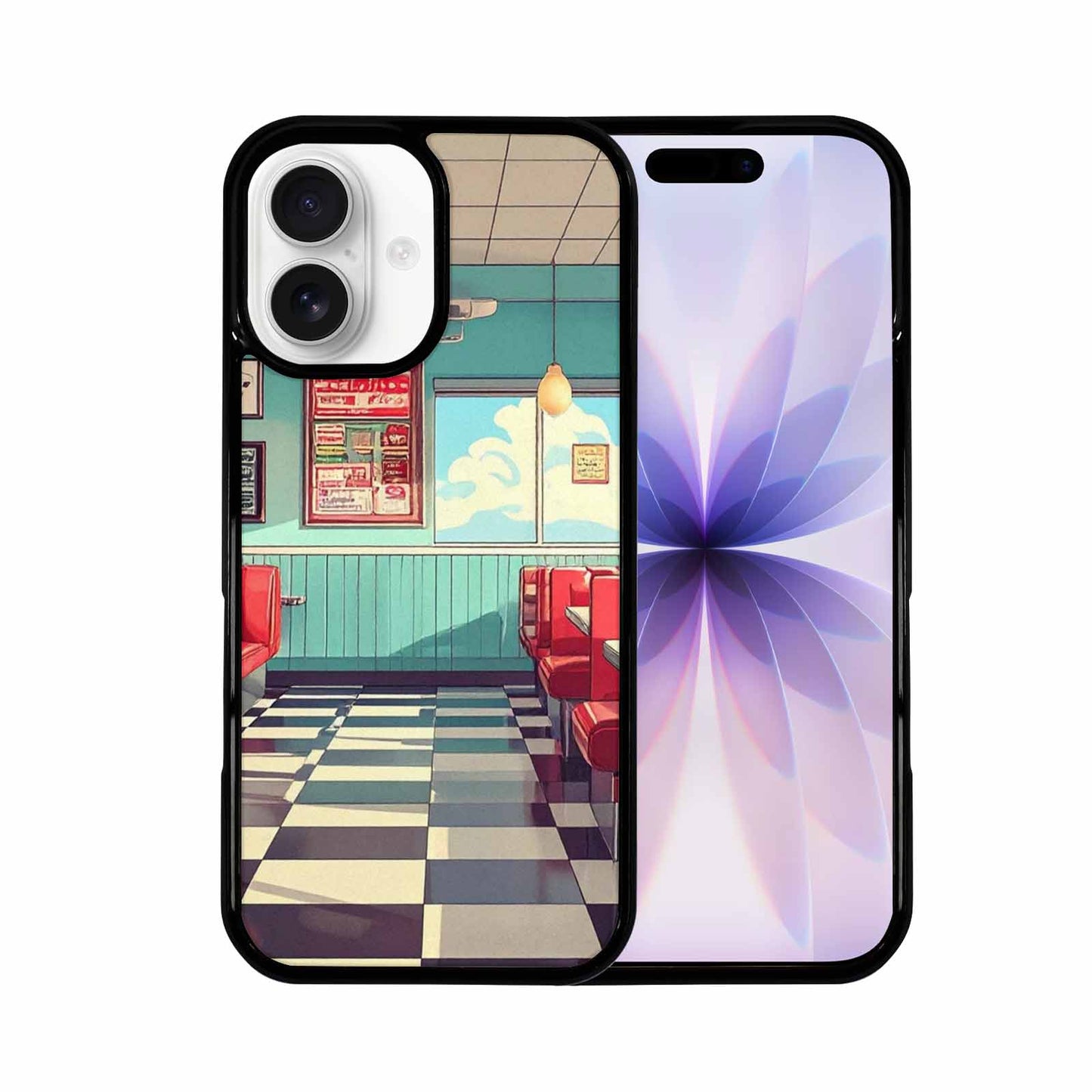 iPhone 17 Case — Diner Cartoon Art Pattern Retro Vintage, Custom Printed Phone Case