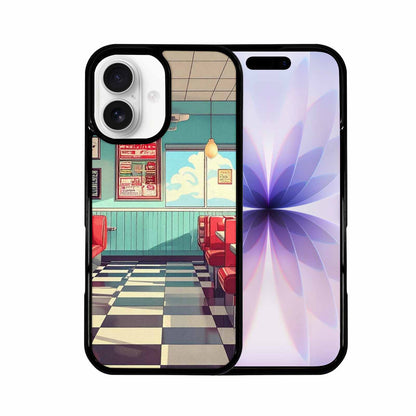 iPhone 17 Case — Diner Cartoon Art Pattern Retro Vintage, Custom Printed Phone Case