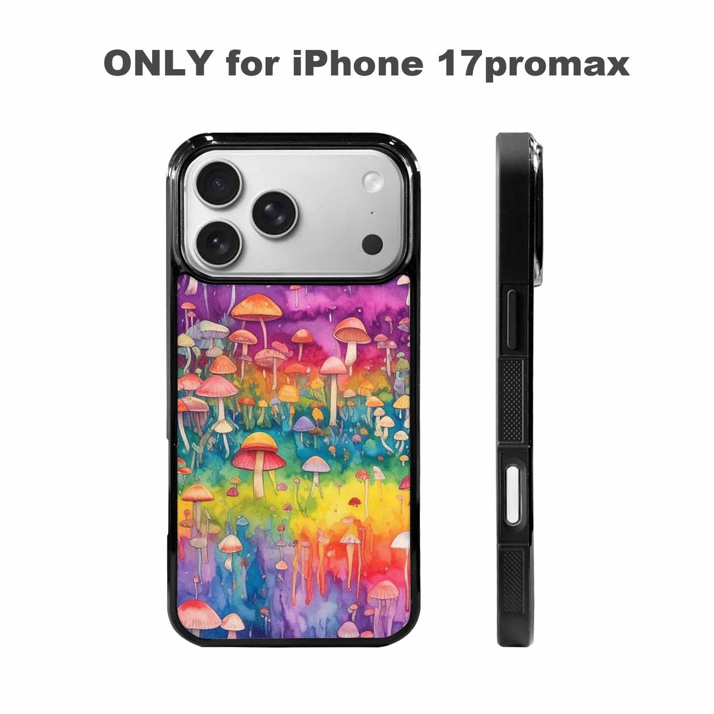 iPhone 17 Pro Max Case — Mushrooms Tie Dyemushrooms Pat Tie Dye, Customized Protective Case