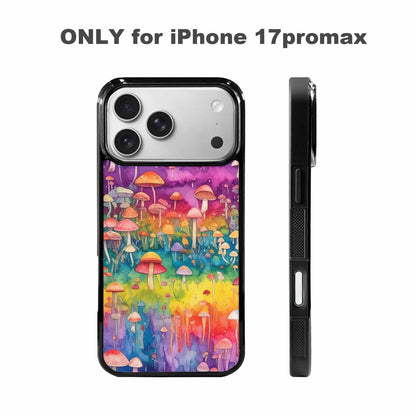 iPhone 17 Pro Max Case — Mushrooms Tie Dyemushrooms Pat Tie Dye, Customized Protective Case