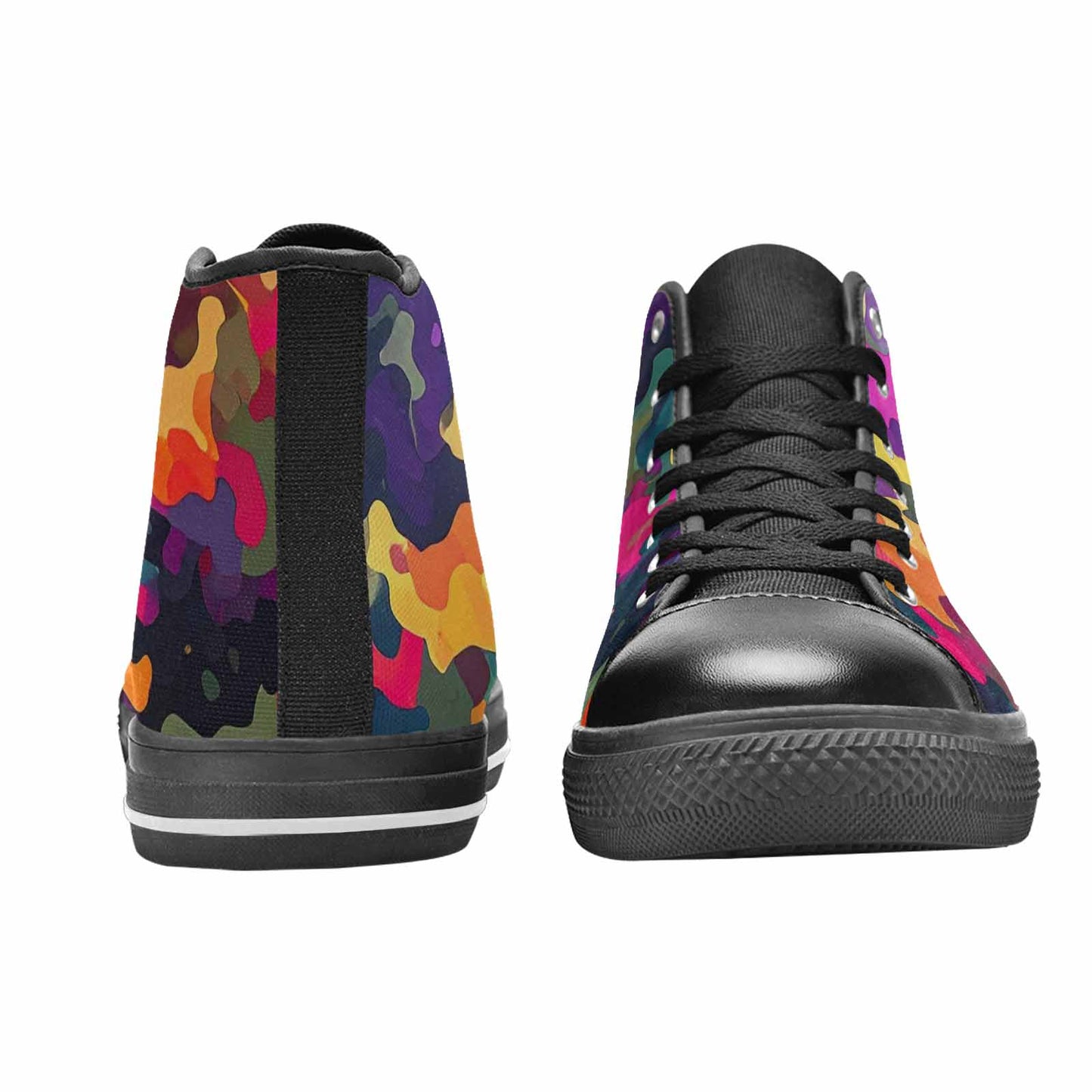 WOMEN'S Military Camouflage Blotch High Top Canvas Aesthetic Custom Sneakers