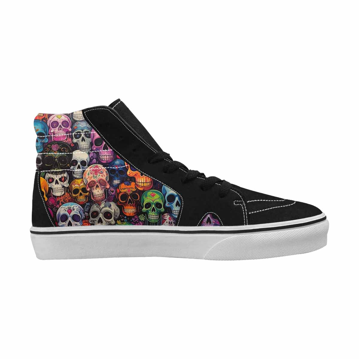 MEN'S Skulls (general) Skulls High Top Canvas Vibrant Chaos Sneakers