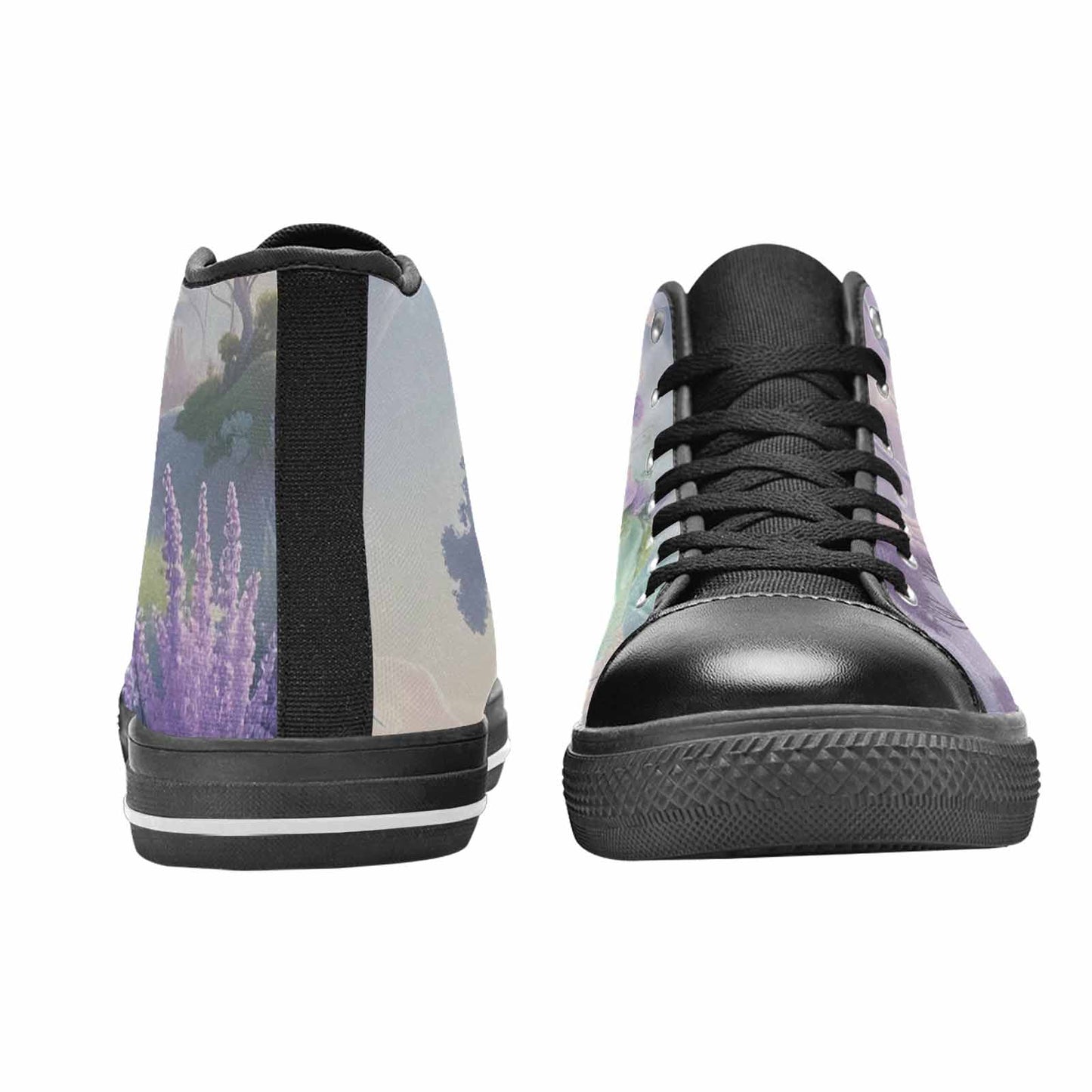 WOMEN'S Surrealist Dreamscape High Top Canvas Cottagecore Sneakers