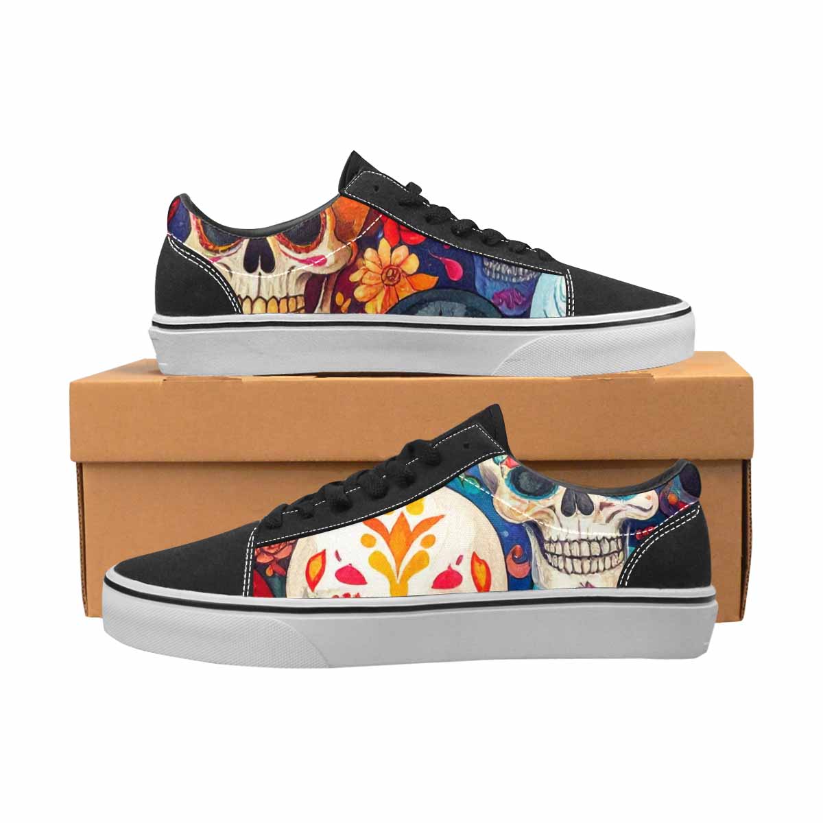 MEN'S Skull Canvas Lace-Up Dark Academia Custom Shoes