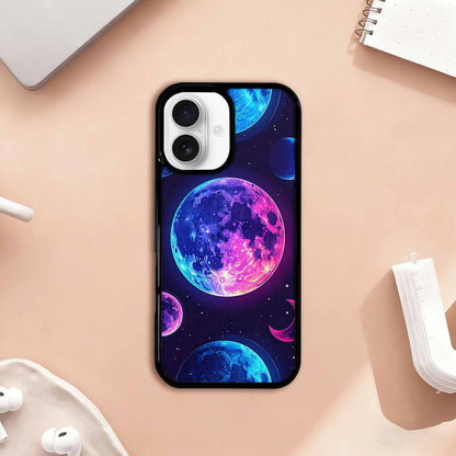 iPhone 17 Case — Neon Winter Moon Cartoon Cute, Customized Protective Case