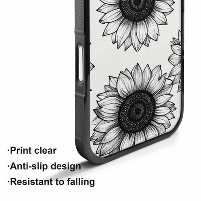 iPhone 17 Case — Minimalist Black Line Art Floral, Unique Phone Case Design