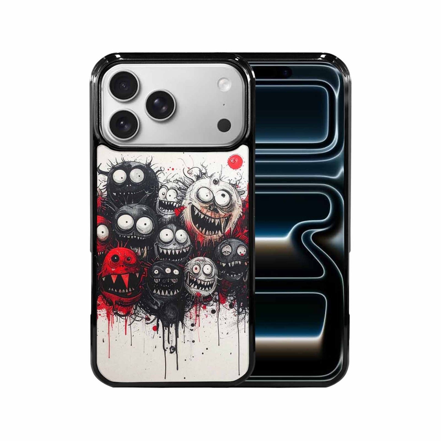 iPhone 17 Pro Max Case — Black &amp; Red Ink Cartoon Cute, Custom Designed Case Cover